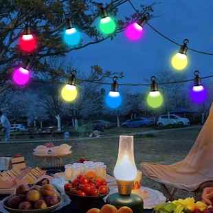 爆款 太阳能G40彩色灯串S14户外庭院露营灯智能遥控氛围灯串