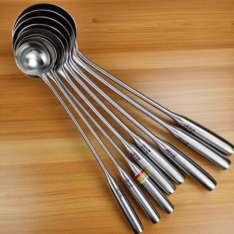 不锈钢炒菜勺子厨师炒勺锅勺家用粥勺打菜勺商用长柄勺子厨房大勺