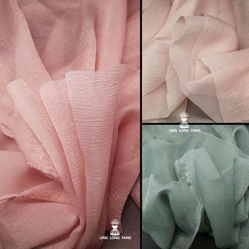 珠光肌理欧根纱星空泡泡纱布料 婚纱礼服蓬蓬裙娃娃衣设计师面料