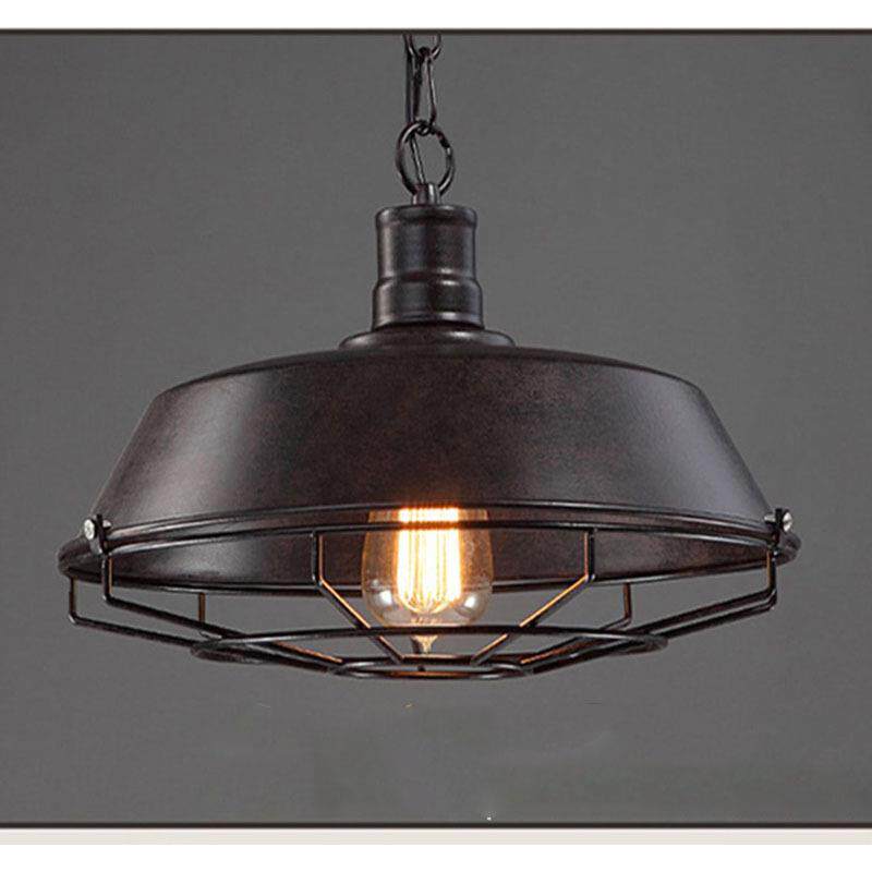 美式乡村loft工业风吊灯锅盖吊灯具复古餐厅灯酒吧台灯铁艺吊灯饰