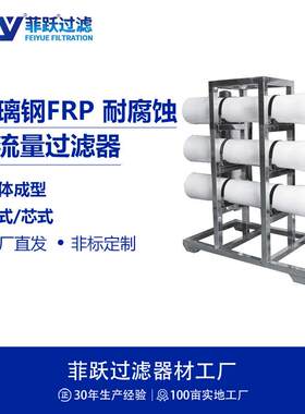 FRP耐腐蚀玻璃钢过滤器海水淡化中水回用水处理大流量过滤器