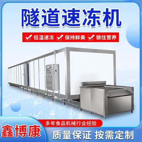 液氮隧道速冻机螃蟹海参鲍鱼大型低温速冻设备包子水饺单冻机
