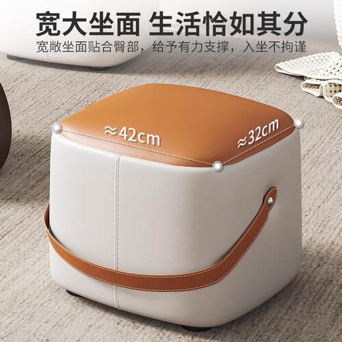 矮凳孩现代简约用科技布沙凳家用54670卧家室客厅网红软发凳子小坐墩