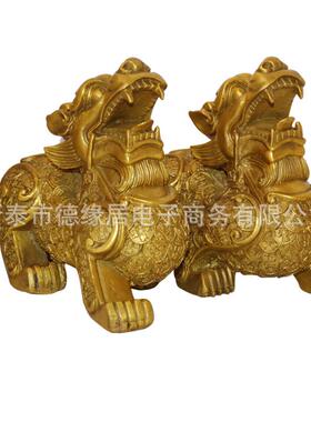 铜貔貅摆件一对金钱如意貔貅客厅摆设家居饰品大量