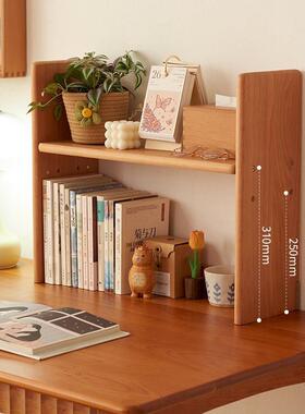 批简易学实木桌小书架收纳置物办架公生桌上多面层书KIB立原木储