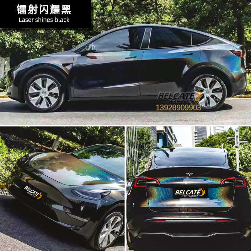 全车改色黑膜车身镭射贴膜哑黑黑武士磨砂金属陶瓷车汽车光电光膜