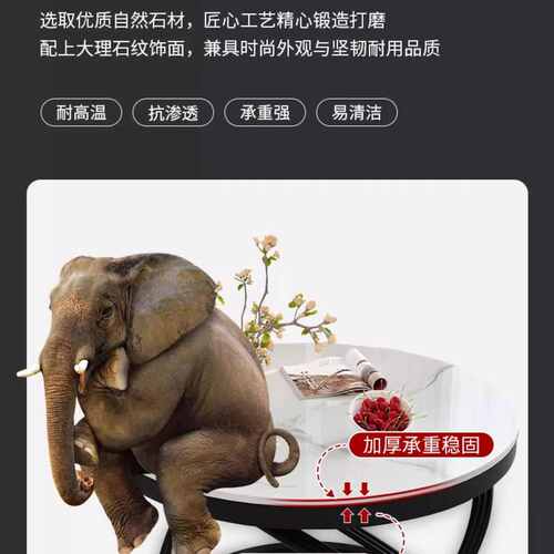 岩板茶几轻奢意式现代小户型茶几桌客厅圆形茶桌组合沙发新款边几