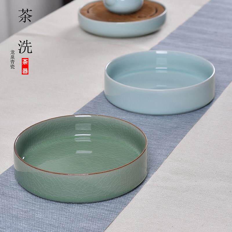 哥窑青瓷家用大号烟灰缸茶桌办公室宾馆餐厅酒店烟缸礼品装饰果盘