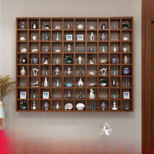 储物柜茶壶杯展示架斯堪 纳维亚 储物架壁挂式 定制实木格架壁挂式