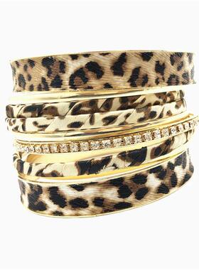 层leoipardpr ntBW18120 bracelet women 豹纹多女手镯手环网红搭