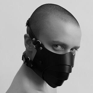 Gothic Punk PU Leather Mask Cosplay Women Sexy Body Fetish B