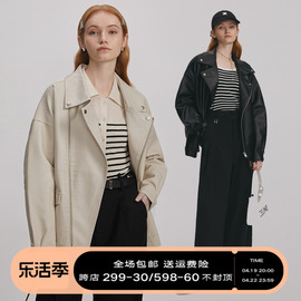 designerplus韩版短款，皮夹克小个子复古机车服pu皮皮衣女外套