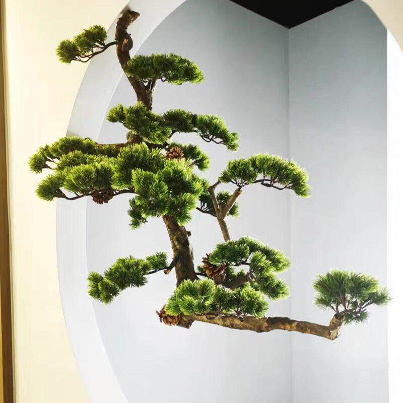 彷真迎客松大型彷真松树假树悬挂式量身定制彷真梅花树