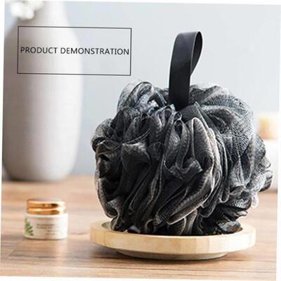 Bamboo Charcoal Bath Ball Black Shower Loofah Sponge Mesh wi