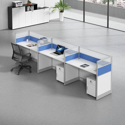 屏风办公桌椅组合简约现代办公室职员客服工位l型6人位卡位办公桌