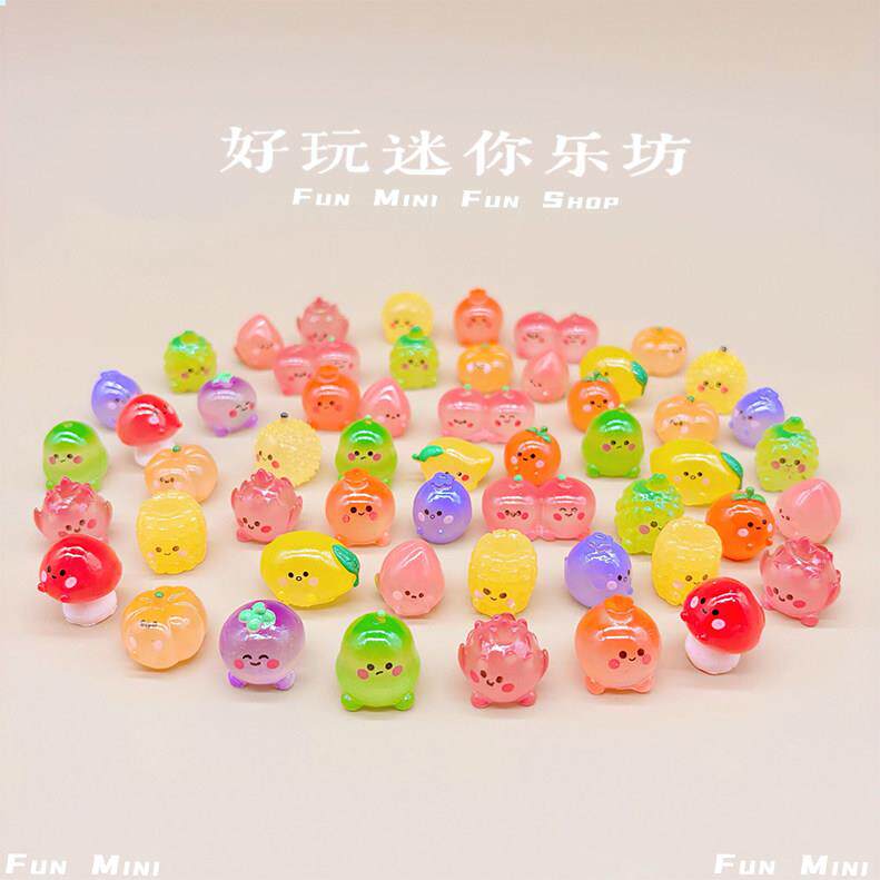 迷你夜光仿真水果蔬菜微缩食玩模型小物品摆件玩意东西非儿童玩具