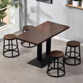 小吃店桌子快餐桌椅组合奶茶甜品饭店商用餐饮简约小圆长方形桌子