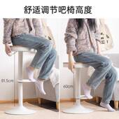 日式 吧椅铁艺高脚椅子岛台凳子 吧台凳升降旋转吧台椅简约家用时尚