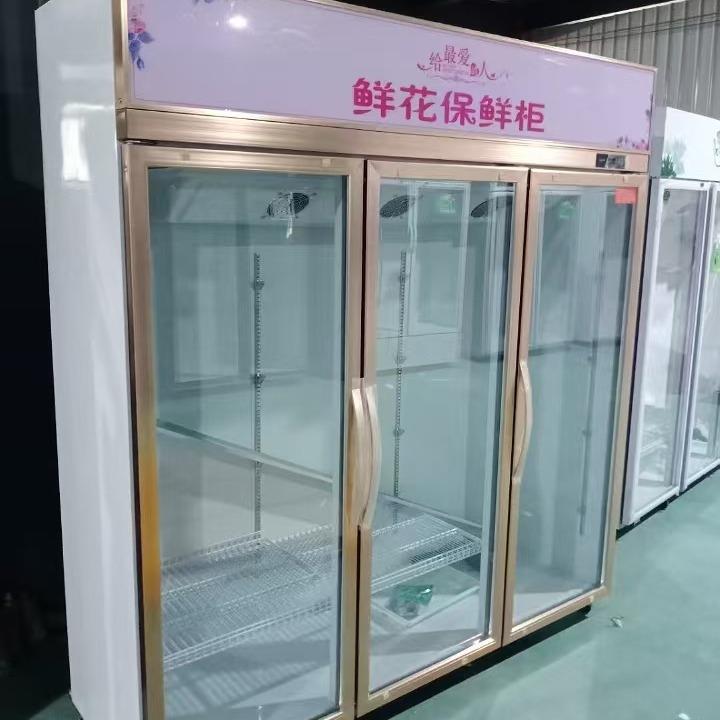 三门鲜花保鲜柜立式花店冷藏鲜花柜花艺冷柜恒温冰柜冷藏花艺