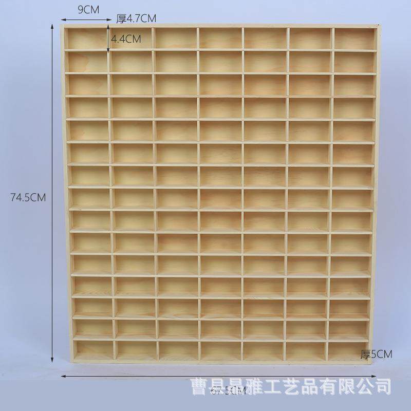 木质多格盒小汽车收纳展示盒整理小格子多层展示柜墙上玩具展示架
