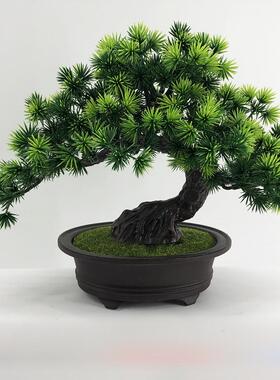 模拟假树盆栽绿色植物新中国风欢迎松树塑料假花盆景植物室内装饰