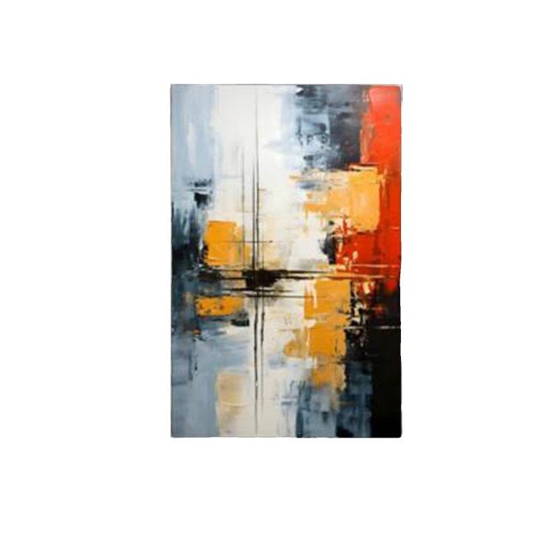 纯手绘油画橙色抽象客厅挂画手工肌理玄关装饰画现代简约卧室壁画