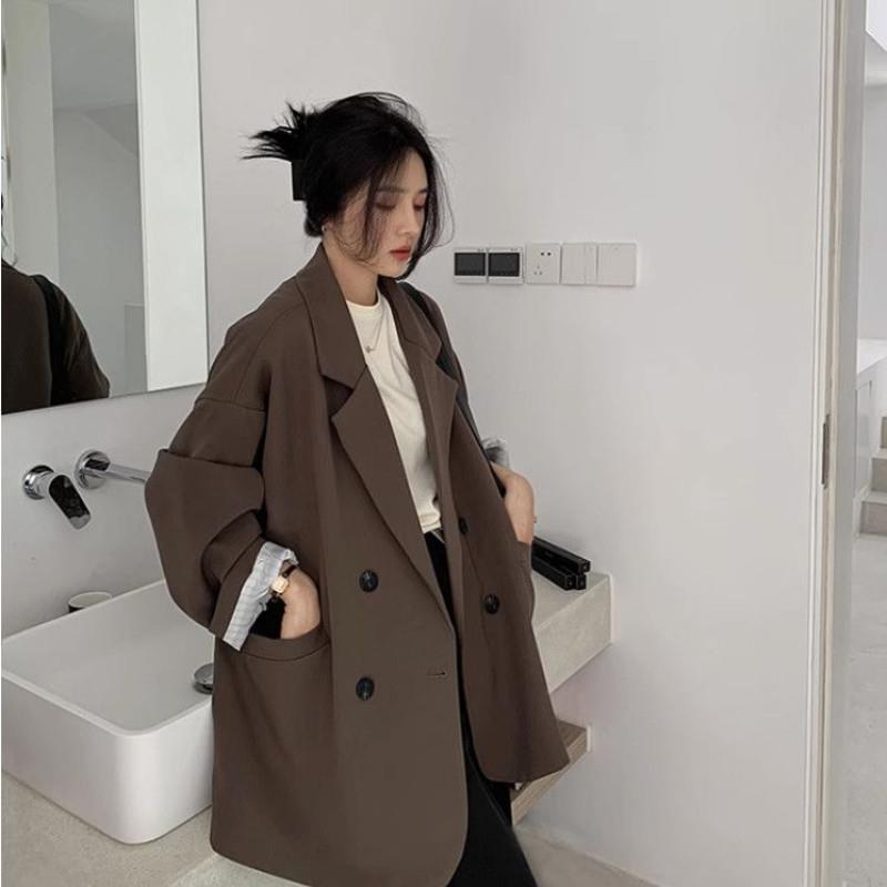 新品特大码胖MM早秋季盐系气质高级感西装外套女休闲百搭宽松开衫
