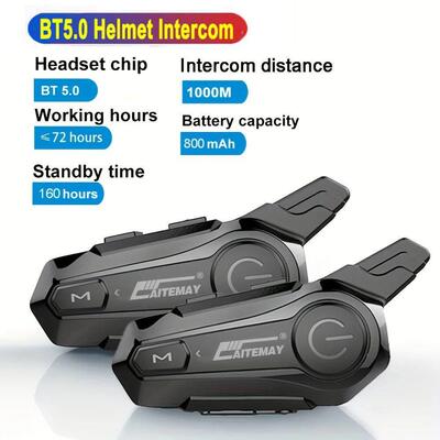 Moto Helmet Intercom Headset Bluetooth-compatible 5.0 Motorc