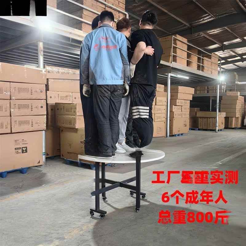 灵无品牌/朵带折叠餐桌家用圆桌小型转户盘简易出租用房多功能客
