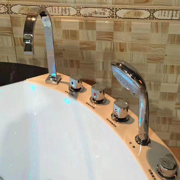 精鹰亚克力户外圆形智能浴缸家用嵌入式双人情侣按摩浴池加热恒温