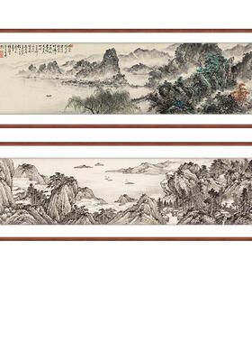 中式禅意水墨山水画客厅级感名人字画借问西湖书房茶室古风挂画
