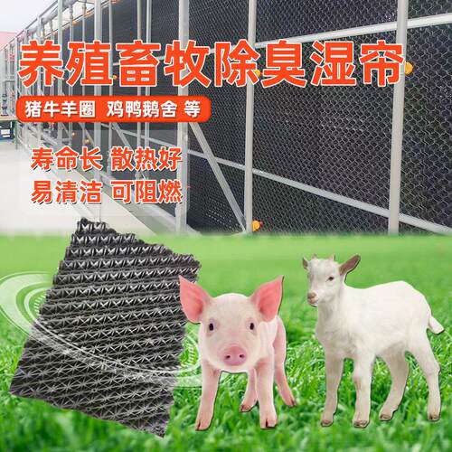 鸡舍鸭舍除臭塑料水帘除臭帘养猪场除臭系统除臭湿帘网格片滤网