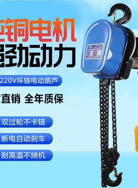 环链动葫芦380v11吨t3T5吨0电吨家用2电动葫芦220v倒链1吨3米（提