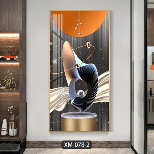 新款直销轻奢入户玄关装饰画现代简约高端走廊过道壁画福鹿好寓意