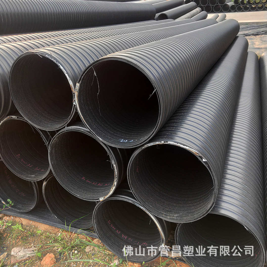 钢带增强pe螺旋波纹管 聚乙烯波纹管300黑色排污管量大优惠厂家直