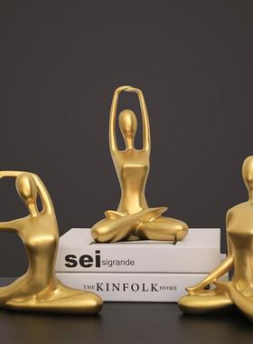 有艺术感的摆件玄关摆件柜子客厅高级感北欧轻奢瑜伽跳舞运动人物