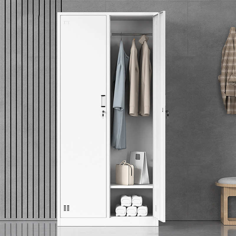 不锈钢更衣柜学校宿舍衣柜健身房更衣室柜子带锁员工两门储物柜