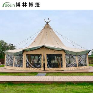 大型tipi印第安帐篷多人聚会大型金字塔大草帽帐篷休闲尖顶帐篷