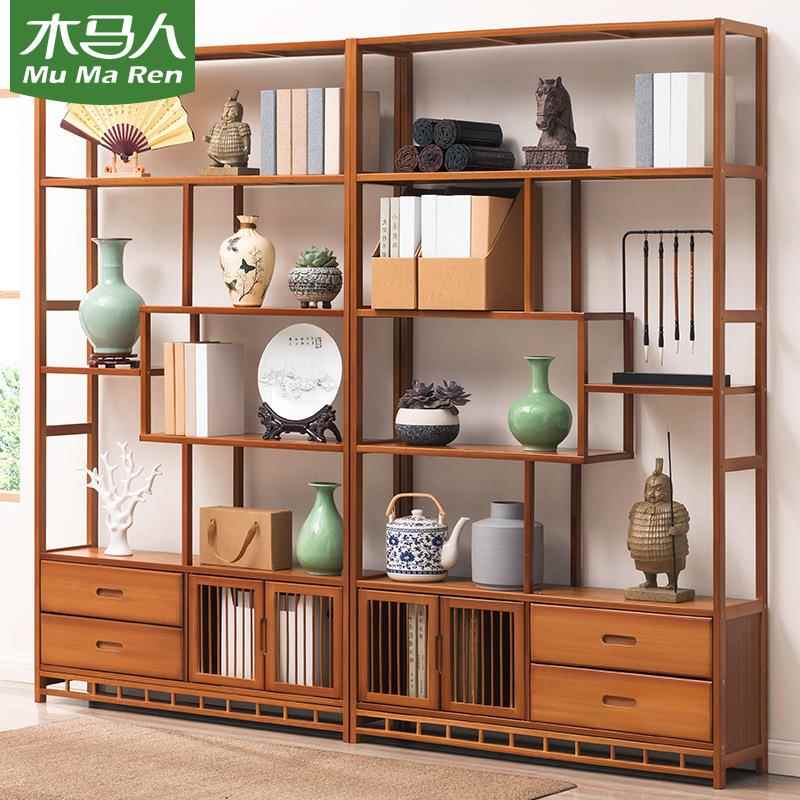 博古架摆件新中式置物架摆柜小型茶架茶叶展示柜茶具收纳架储物柜
