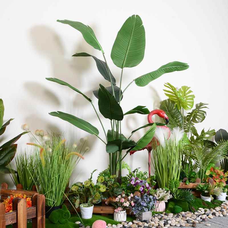 仿真装绿植造景盆栽大型假植室物饰具内花艺软装景观布绿植造景置