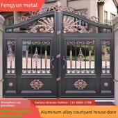 铝艺大门别墅对开门欧式 不锈刚电动平移铝合金双开门围墙庭院子门