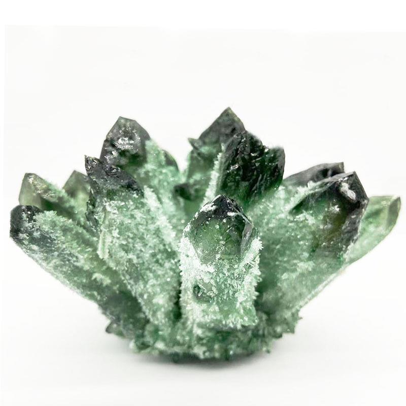 天然白水晶簇绿幽灵绿水晶簇原石摆件消磁石奇石居家摆件装饰