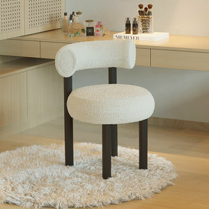 欧野网红ins风梳妆凳 卧室靠背化妆椅梳妆台椅子轻奢简约圆凳子