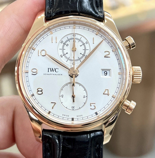 盒证98新42mm万国葡萄牙系列计时玫瑰金IW390301自动机械男表正品