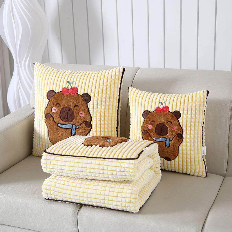 加厚抱枕被子两用可爱车用冬季可机洗二合一办公室宿舍午睡小被子