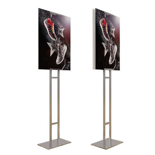 升降POP架kt板展架立式落地海报架斜面广告架双面可调节pop挂画架