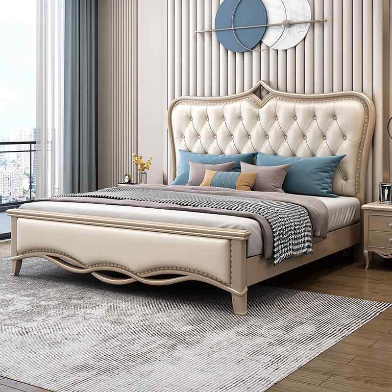 欧式实木双人1.8米床主卧豪华软靠公主婚床现代简约美式轻奢家具