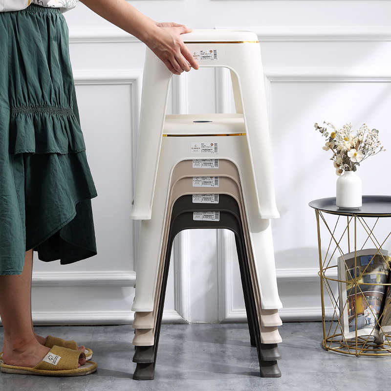 欧式熟胶塑料凳子家用加厚成人椅子高凳现代简约餐桌椅客厅方新品