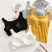 外穿无袖 胖mm胸垫一体修身 内衣美背 吊带背心大码 孕妇内搭短款