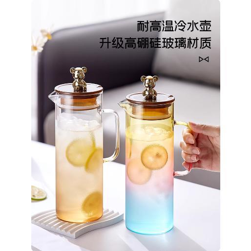 冷水壶家用高颜值玻璃装水壶大容量耐高温泡茶壶冰箱冷水壶冷泡壶